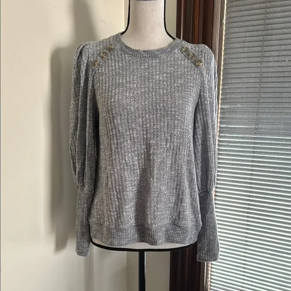 Democracy | Gray Sweater with Button Detail Size S